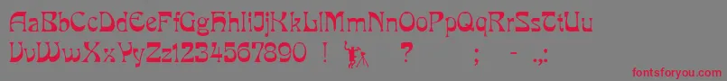 Pcmira-Schriftart – Rote Schriften auf grauem Hintergrund