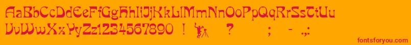 Pcmira-fontti – punaiset fontit oranssilla taustalla