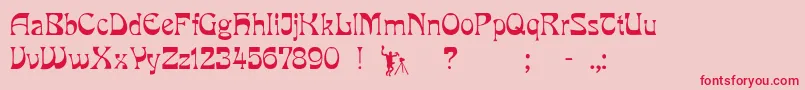 Pcmira-Schriftart – Rote Schriften auf rosa Hintergrund