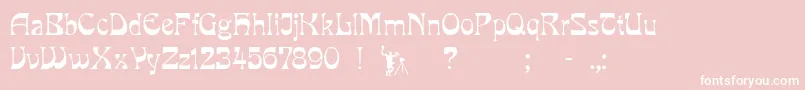 Pcmira-fontti – valkoiset fontit vaaleanpunaisella taustalla