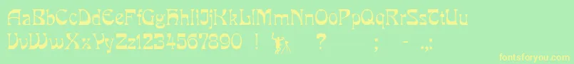 Pcmira-fontti – keltaiset fontit vihreällä taustalla