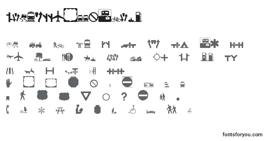 Czcionka Roadgeek2005Icons – alfabet, cyfry, specjalne znaki