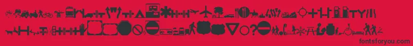 Roadgeek2005Icons Font – Black Fonts on Red Background