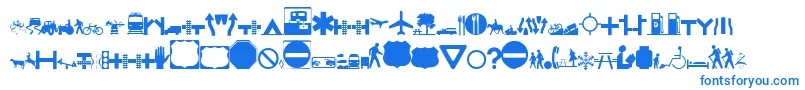 Roadgeek2005Icons Font – Blue Fonts on White Background