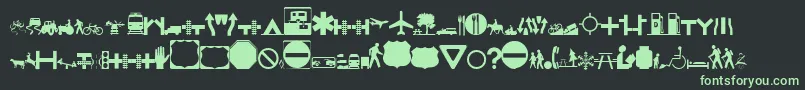 Roadgeek2005Icons Font – Green Fonts on Black Background