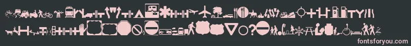 Roadgeek2005Icons Font – Pink Fonts on Black Background