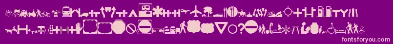 Roadgeek2005Icons Font – Pink Fonts on Purple Background