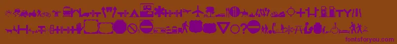 Czcionka Roadgeek2005Icons – fioletowe czcionki na brązowym tle