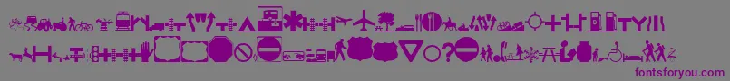 Roadgeek2005Icons Font – Purple Fonts on Gray Background
