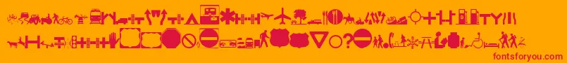 Police Roadgeek2005Icons – polices rouges sur fond orange