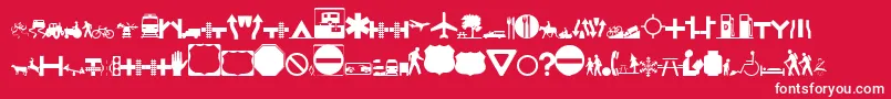 Roadgeek2005Icons Font – White Fonts on Red Background