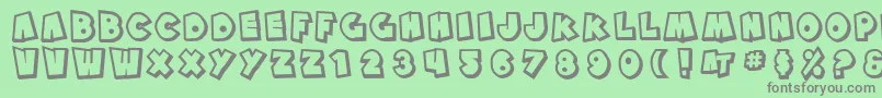 フォントSfPaleBottomShaded – 緑の背景に灰色の文字
