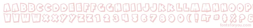 Czcionka SfPaleBottomShaded – różowe czcionki na białym tle