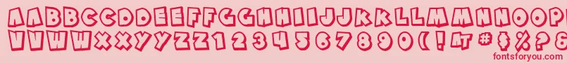 Fonte SfPaleBottomShaded – fontes vermelhas em um fundo rosa