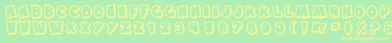 SfPaleBottomShaded-Schriftart – Gelbe Schriften auf grünem Hintergrund