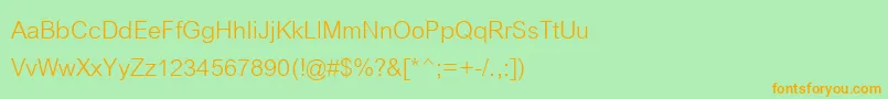 CordiaNew-Schriftart – Orangefarbene Schriften auf grünem Hintergrund