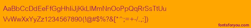 CordiaNew Font – Purple Fonts on Orange Background