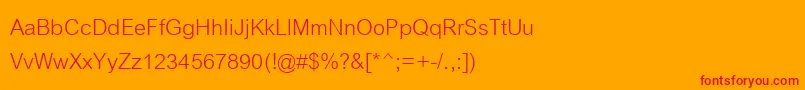 フォントCordiaNew – オレンジの背景に赤い文字