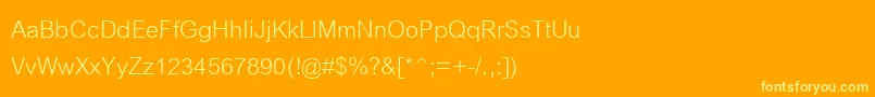 CordiaNew-fontti – keltaiset fontit oranssilla taustalla