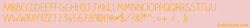 Clairehandlight Font – Orange Fonts on Pink Background