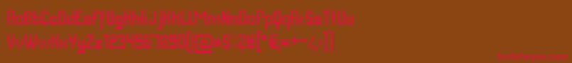 フォントFmCollegeTeamInout – 赤い文字が茶色の背景にあります。