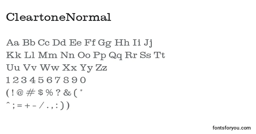Czcionka CleartoneNormal – alfabet, cyfry, specjalne znaki