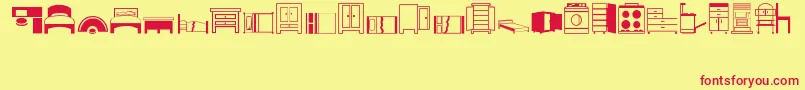 Furniture Font – Red Fonts on Yellow Background