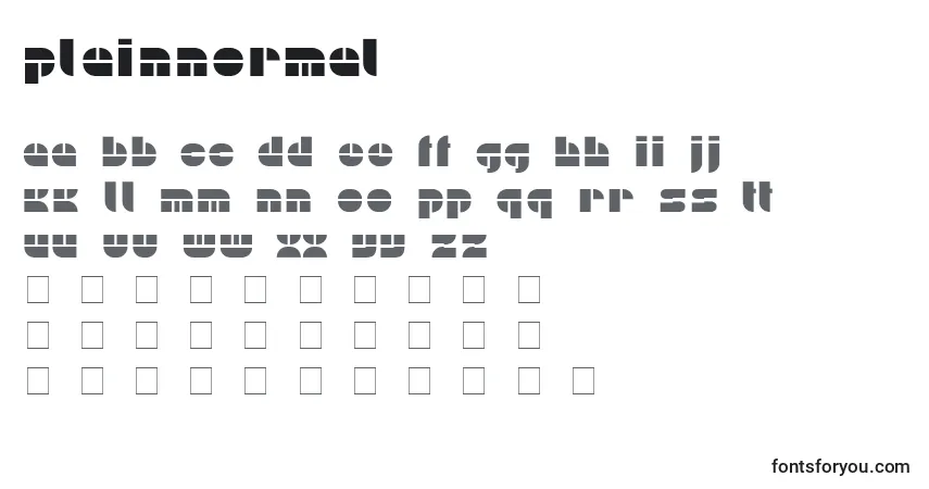 A fonte PlainNormal – alfabeto, números, caracteres especiais