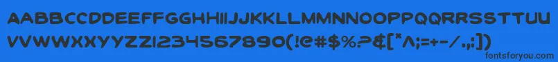 ToonTownIndustrialRegular Font – Black Fonts on Blue Background