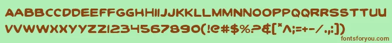 ToonTownIndustrialRegular Font – Brown Fonts on Green Background