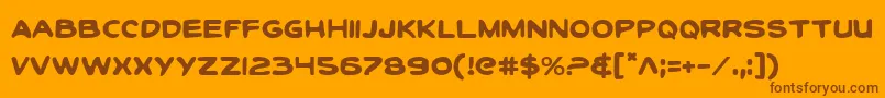 Czcionka ToonTownIndustrialRegular – brązowe czcionki na pomarańczowym tle