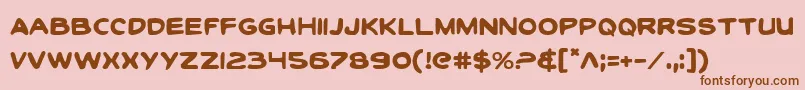 ToonTownIndustrialRegular Font – Brown Fonts on Pink Background