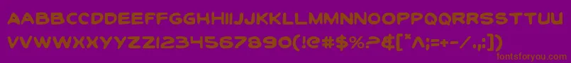 フォントToonTownIndustrialRegular – 紫色の背景に茶色のフォント