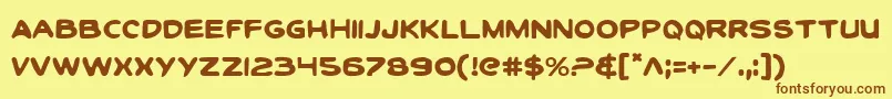 ToonTownIndustrialRegular Font – Brown Fonts on Yellow Background