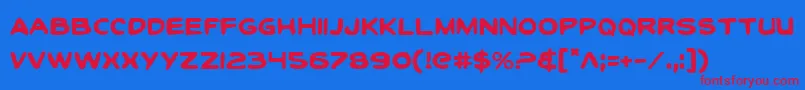 ToonTownIndustrialRegular Font – Red Fonts on Blue Background