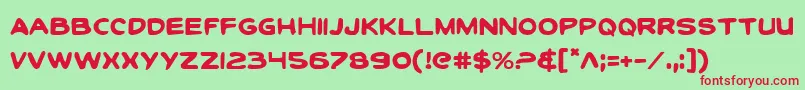 ToonTownIndustrialRegular Font – Red Fonts on Green Background