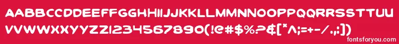 ToonTownIndustrialRegular Font – White Fonts on Red Background