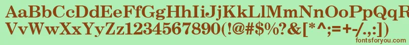 CenturySchoolbook Font – Brown Fonts on Green Background