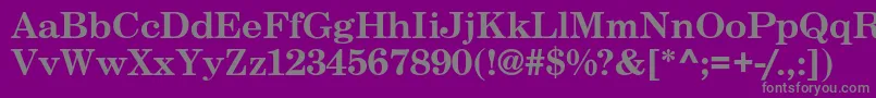 フォントCenturySchoolbook – 紫の背景に灰色の文字