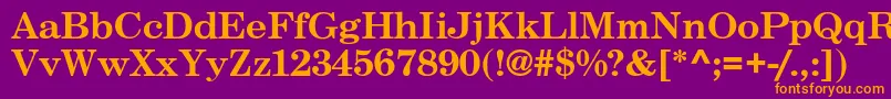 CenturySchoolbook Font – Orange Fonts on Purple Background