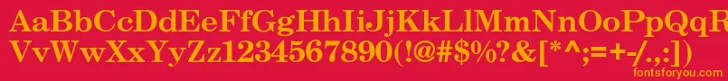 フォントCenturySchoolbook – 赤い背景にオレンジの文字