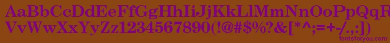 CenturySchoolbook Font – Purple Fonts on Brown Background