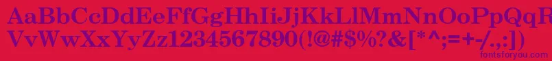 CenturySchoolbook Font – Purple Fonts on Red Background