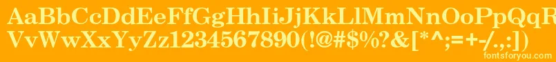 Шрифт CenturySchoolbook – жёлтые шрифты на оранжевом фоне