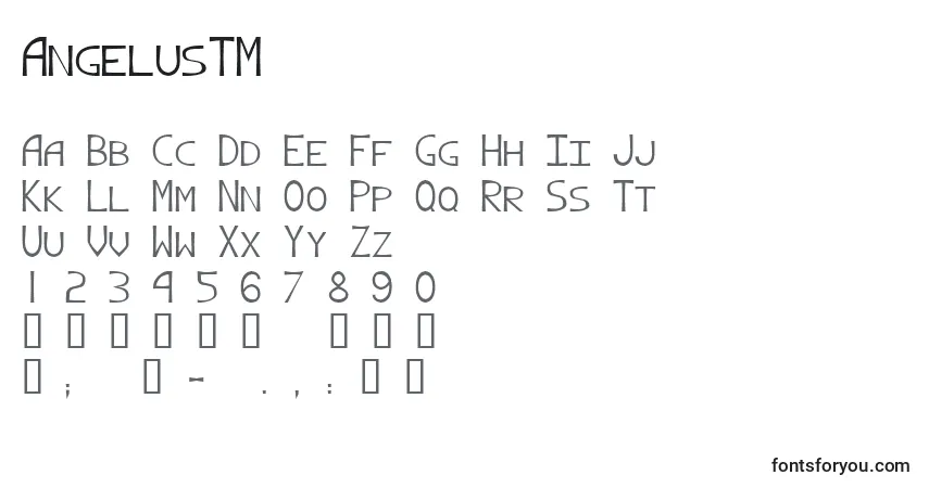 Fuente AngelusTM - alfabeto, números, caracteres especiales
