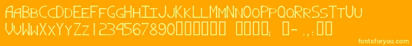 AngelusTM Font – Yellow Fonts on Orange Background