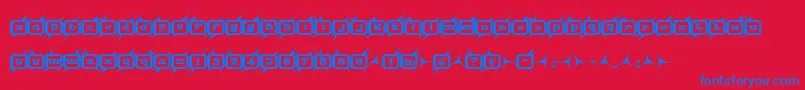 フォントTechnico – 赤い背景に青い文字