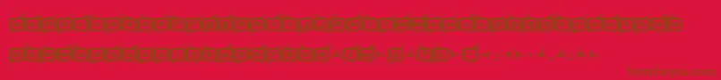 フォントTechnico – 赤い背景に茶色の文字