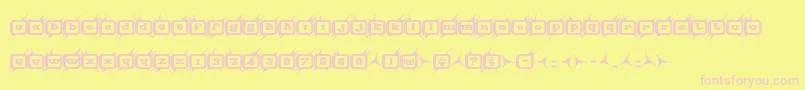 Technico Font – Pink Fonts on Yellow Background