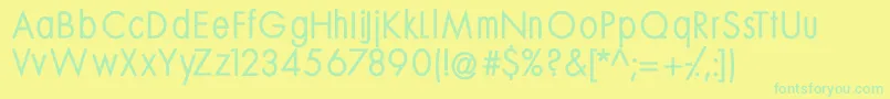 Mksansserifmediumtallx Font – Green Fonts on Yellow Background